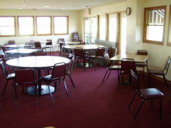 A seating area in the clubhouse.
