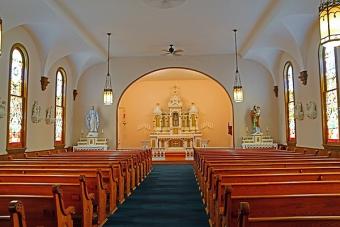 Inside of church.