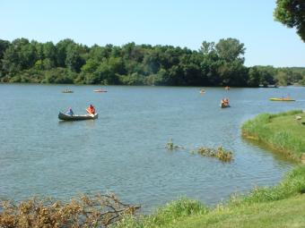 kayak in the water.