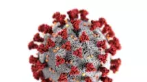 coronavirus image with sphere with red; 