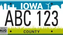 Iowa license plate design.