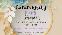 Floral wreath and invitation with host logos