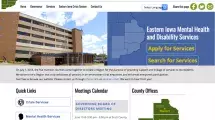 Screen capture of the Eastern Iowa MHDS website.