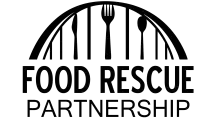 logo with Davenport's Centennial Bridge, silverware and words Food Rescue Partnership