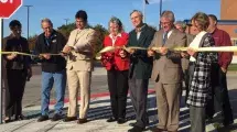 Board of Supervisors ribbon cutting sidewalk construction dedication.