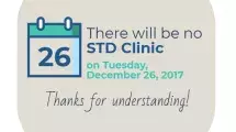 STD Clinic Closed 12-26-2017