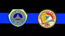 Des Moines and Urbandale police seals over a blue line.