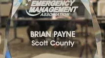 Picture of trophy for 2024 Emergency Manager of the year.
