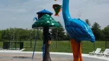 A few of the spray elements in the splash pad.