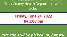TestIowa kits cannot be dropped off at Scott County Health Department, they must be taken to a UPS drop off location.