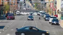 City street traffic.