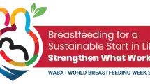 World Breastfeeding Week 2026 Logo and text that states, "Breastfeeding for a Sustainable Start in Life: Strengthen What Works"