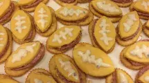 football shaped crackers and cheese