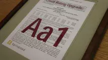 Credit rating upgrade award.