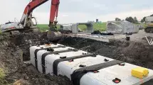 Scene of construction equipment.