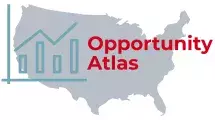 image of united states, a graph, and text: opportunity atlas