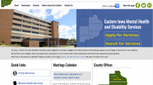 Screen capture of the Eastern Iowa MHDS website.