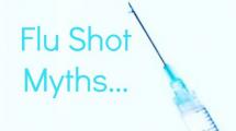 'Flu Shot Myths' with image of syringe