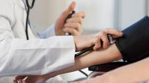 Blood pressure being checked