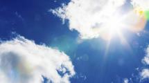 Sky with sunburst.