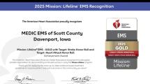 MEDIC EMS of Scott County has been nationally recognized for its outstanding GOLD standard pre-hospital care. 