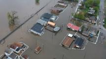 Flooding of Buffalo Iowa from the air.