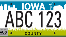 Iowa license plate design.