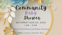 Floral wreath and invitation with host logos