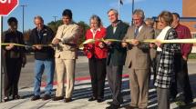 Board of Supervisors ribbon cutting sidewalk construction dedication.