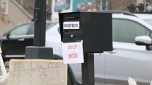 The Treasurers Office drop box in the parking lot of the Administrative Center.