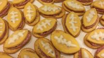 football shaped crackers and cheese