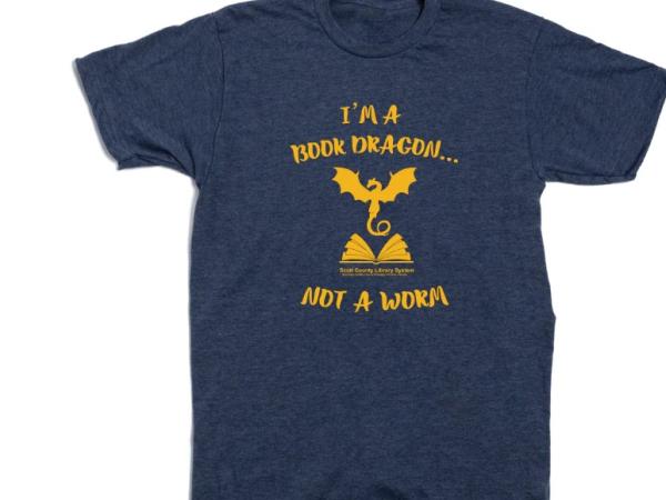 This is a shirt that says I'm A Book Dragon...Not A Worm