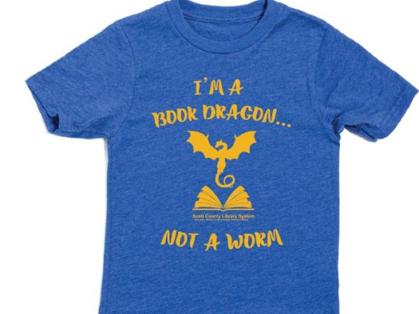 This is a kids shirt that says I'm A Book Dragon...Not A Worm