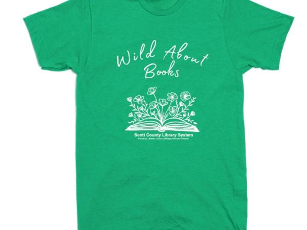 This is a shirt that says Wild About Books