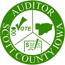 Auditor Scott County IA Logo, green circle